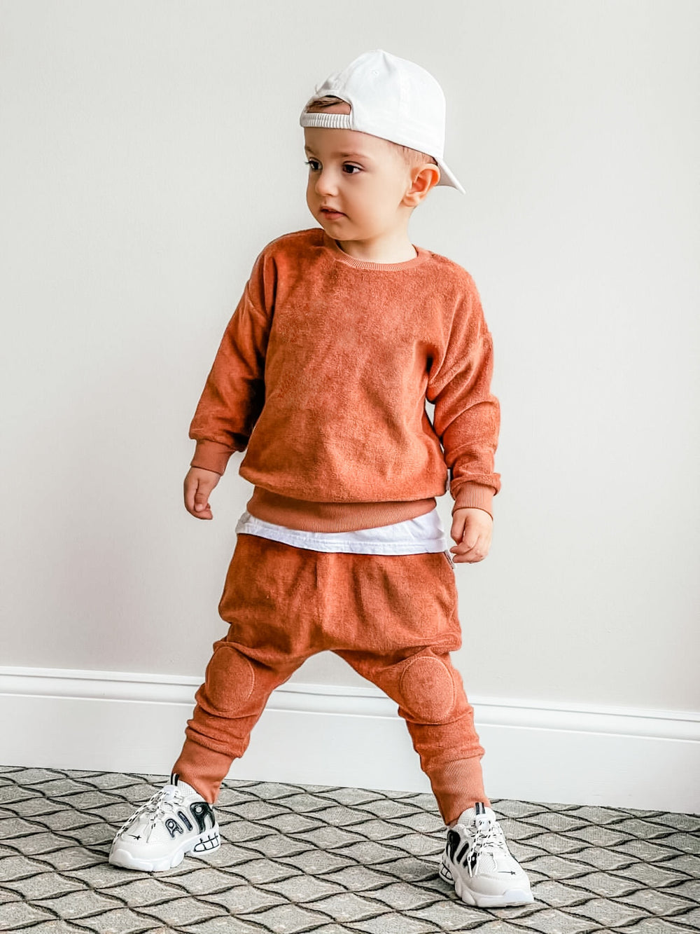 Organic Cotton Terry Pant in Ginger Brown